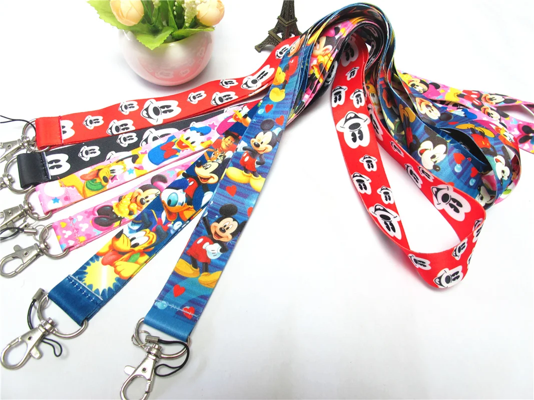 

2019 Cute Cartoon Mickey Mouse Neck Strap Lanyard for Keys ID Card Gym Mobile Phone Straps USB Badge Holder DIY Neck Straps