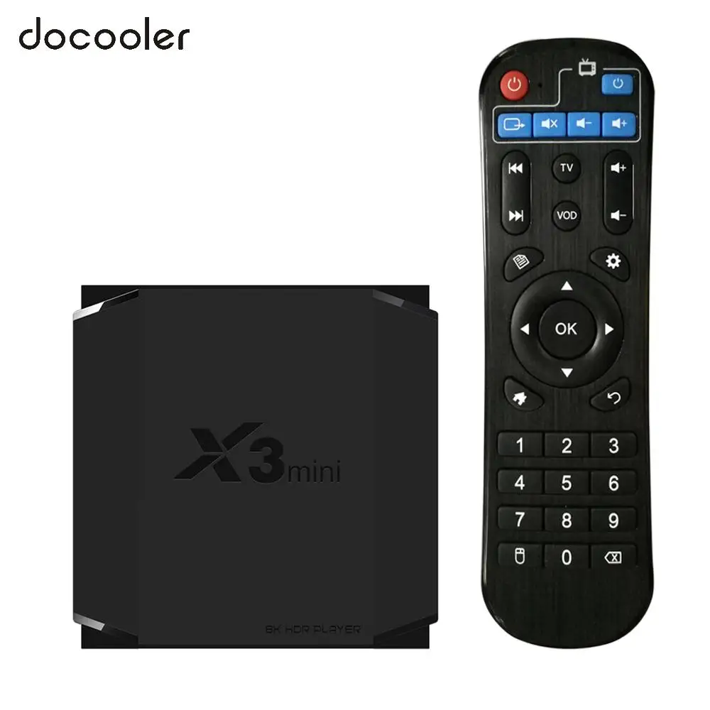 Docooler X3mini Android 9,0X3 Мини Смарт ТВ коробка Amlogic S905X3 четырехъядерный UHD 4K беспроводной wifi медиаплеер приставка телеприставка