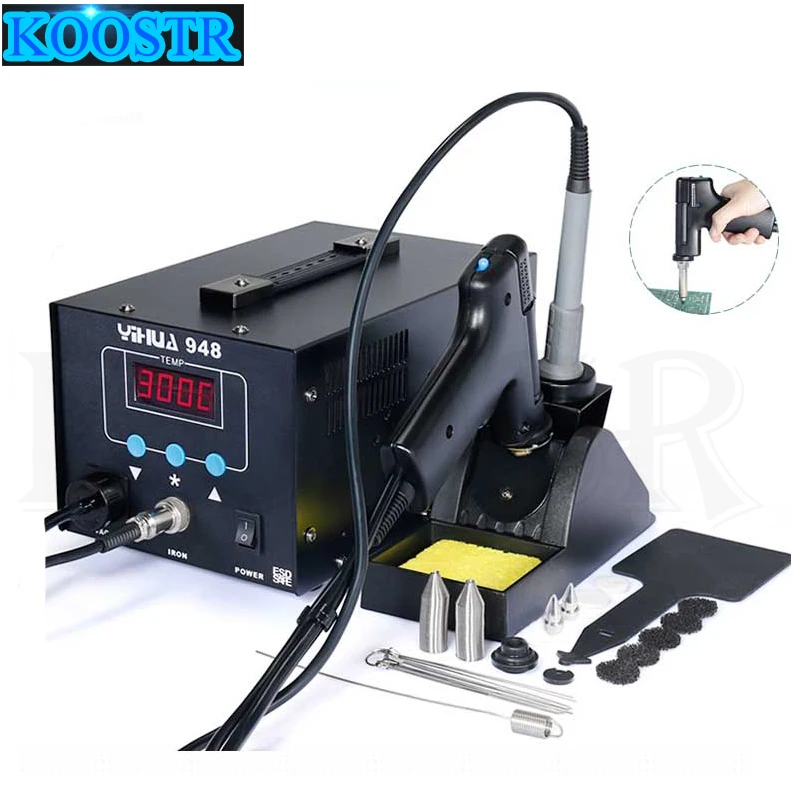 

YIHUA 948 220V/110V Digital electric soldering device Soldering Iron Station Suction Tin Gun Handle Rework Station Welding 2 in1