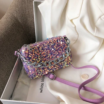

Sequins Armpit Bag PU Leather Flap Bags Female Crossbody Bags For Women 2020 Summer fashion Shoulder Handbags