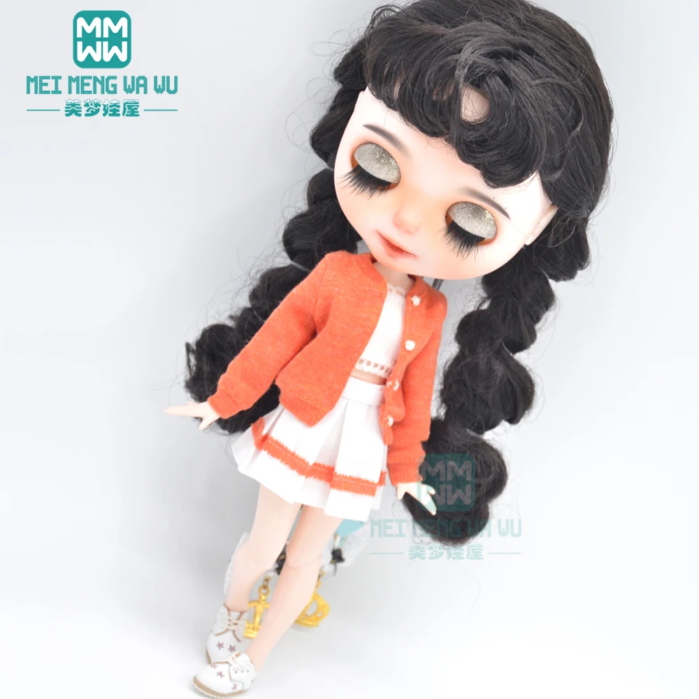 Blyth azone Fashion Three-piece sweater Cardigan mini-skirt Toys Gift mini three блокнот a6