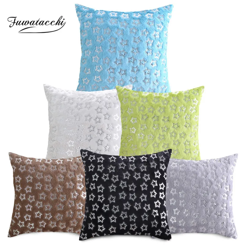 Fuwatacchi Новый чехол для подушки с изображением звезд бархатные наволочки из