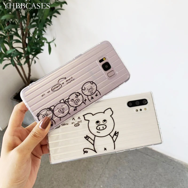 YHBBCASES для samsung Note 10 9 чехлы телефонов с забавным изображением поросенка из