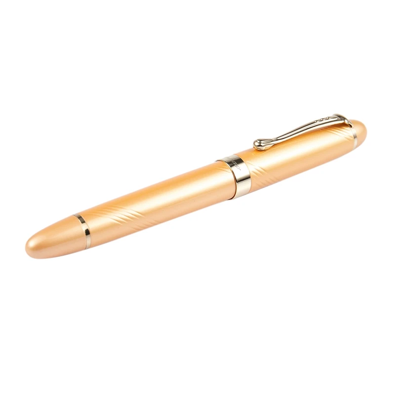 

Jinhao 2 Pcs Luxury M Nib 18KGP Fountain Pen, Curve Gold & Curve Silver