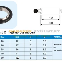 10 шт./партия KF25 алюминиевая средняя рама и ФЛУОРЕСЦЕНТНОЕ резиновое уплотнительное кольцо для вакуумного насоса аксессуары