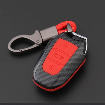 

2019 ABS Carbon Fiber&Silicone Car Key Case for Citroen C4 Cactus C5 C3 C4L 508, 2008,3008, 408 3008 5008 308 C6 CACTUS DS4 DS5L