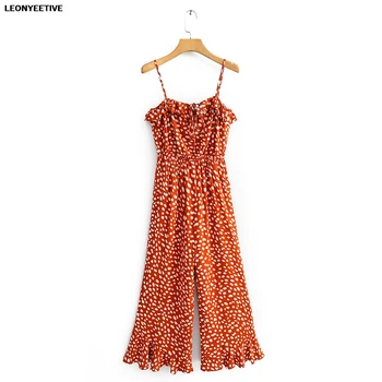 

2020 New Fation Brand Rompers Jumpsuits Ankle-length Pants Print Bohemian Polyester Broadcloth Leonyeetive Regular