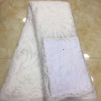 

Royal Blue French Lace Fabric 2019 African Flannelette Sequined Lace Nigerian Tulle Lace For Wedding Dress