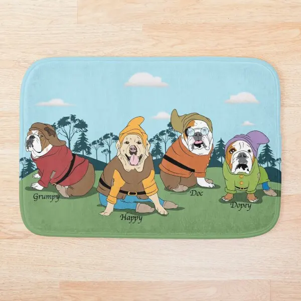 Коврик для ванной Bulldog Dwarves Противоскользящий коврик душа Впитывающий туалета