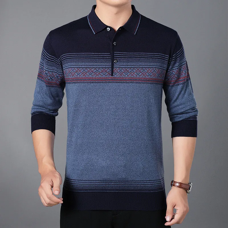 6.1       39.99、Men's Shirt Spring and Autumn Middle-aged Dad Lapel Long Sleeve Men's Shirt Men's Business Gentleman Official Shirt