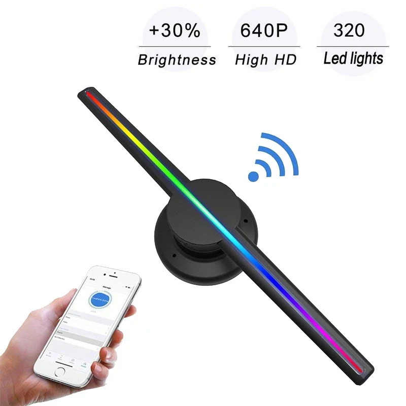 42 см/16,54 дюймов Wifi 3D голографический проектор голограмма плеер светодиодный дисплей Вентилятор рекламный светильник Контроль приложения(штепсельная вилка США