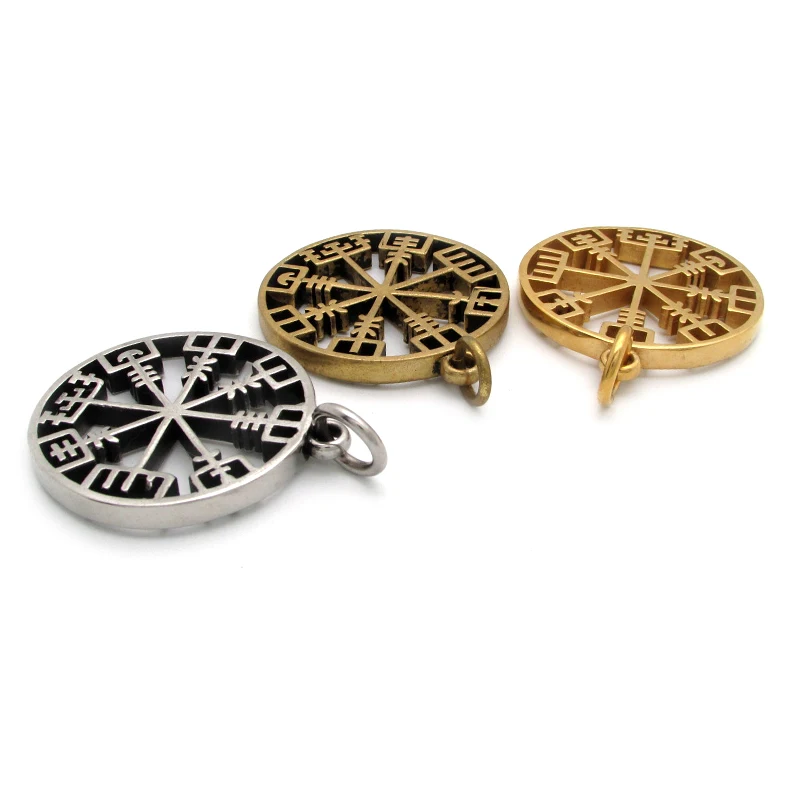 Viking Rune Icelandic Vegvisir Compass Helmet Horror In Runic Circle Pendant  Amulet Collier Necklace 5