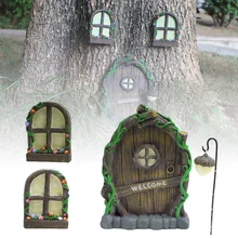 Fairy Door and Windows for Trees Luminous Miniature Garden Outdoor Decor with Bonus Lantern tuin decoratie Glow in The Dark