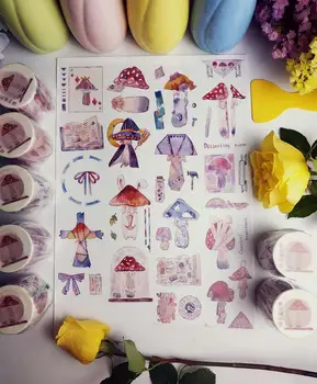 

Fairy Magic Mushrooms Washi Tapes Bullet Journal Masking Tape Adhesive Tape DIY Scrapbooking Decorative Washi Stickers