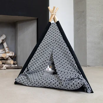 

Cat Nest Online Celebrity INS Cat Nest Cat Bed Cat Toy Cat Climbing Frame Small Solid Wood Washable Cat Tents Nest