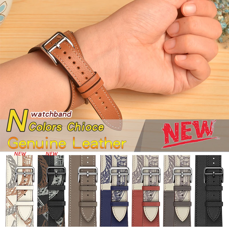 Kebitt из натуральной кожи с двойным ремешком для apple watch series 6 se 5 4 3 2 1 iwatch band 38 40 мм 42 44