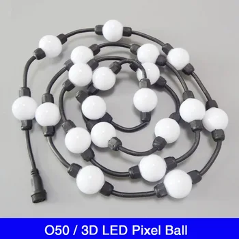 

Wholesale Custom DC24V Full Color 6Leds/PCS 360 Degree 50mm DMX 3D Pixel RGB LED Ball Light String DC24V 1.4W UCS1903