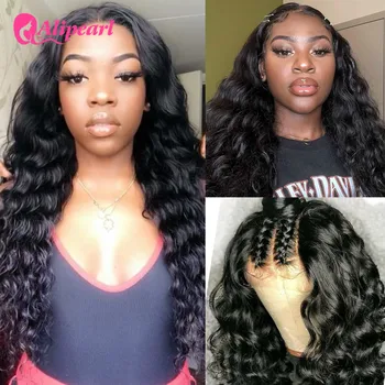 

4x4 Closure Wig Peruvian Loose Deep Lace Front Closure Human Hair Wigs For Women Pre Plucked 180 250 Density AliPearl Hair Wig