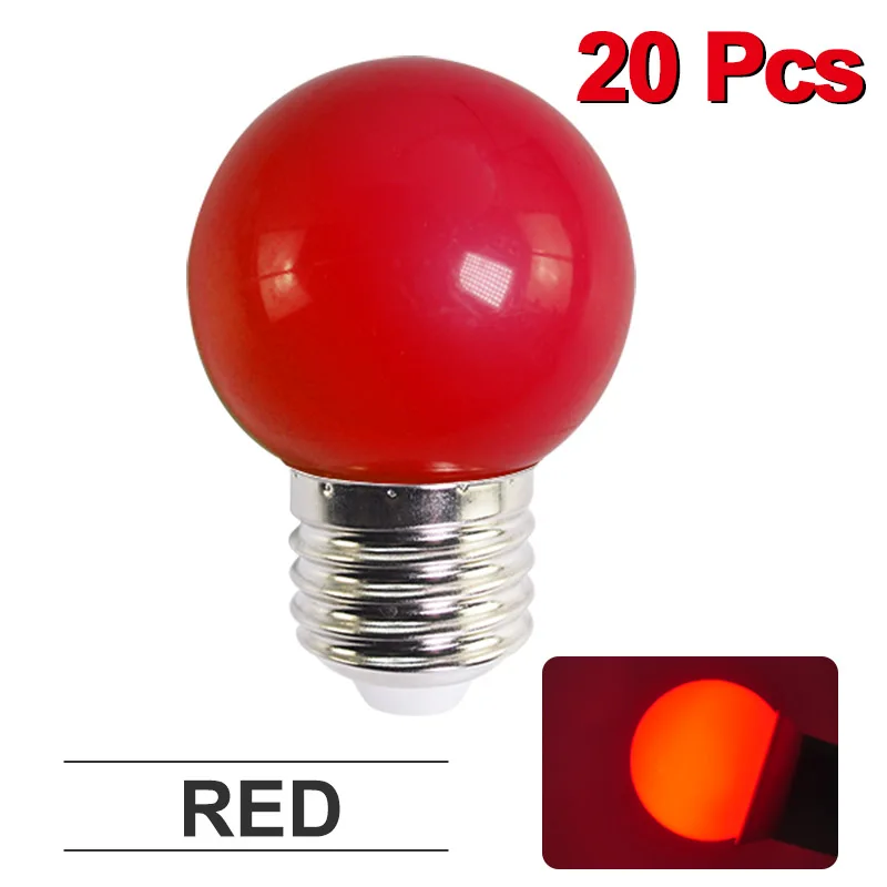 Red 20 шт./лот Светодиодная лампа E27 лампа 3 Вт красочные лампада ампулы SMD 2835 Flash светильник RGB Светодиодный светильник для домашнего декора светильник переменного тока 220V шарики во всем мире - Испускаемый цвет: Red