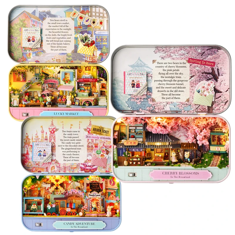 

Cutebee DIY Dollhouse Furniture Box Theather Wooden Doll Houses with LED Light Best Children Birthday Gift