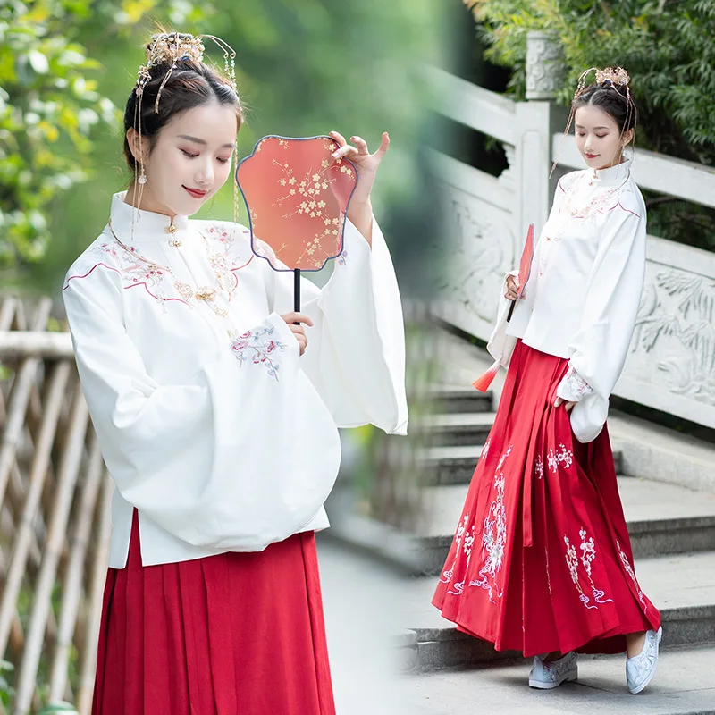 

Photo Shoot New Style Chinese-style Improvement System of the Ming Dynasty Chinese Clothing Double Layer Fabric Pipa Sleeve Anci