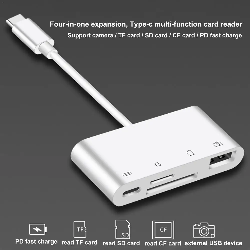 

High Quality PD 3A Type-c Hub Reader Type-c To USB/CF/TF/SD For IPad Pro 11"/12.9" 2018,Mac-Book Pro Etc,High-speed Card Reading