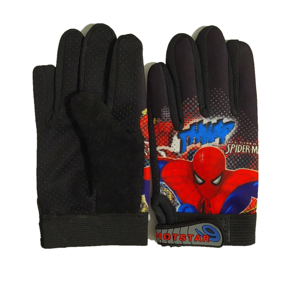 Перчатки с пятью пальцами для велосипеда, противоскользящие, детские перчатки с героями мультфильма «Супергерои», «Человек-паук», спортивные подарки для детей
