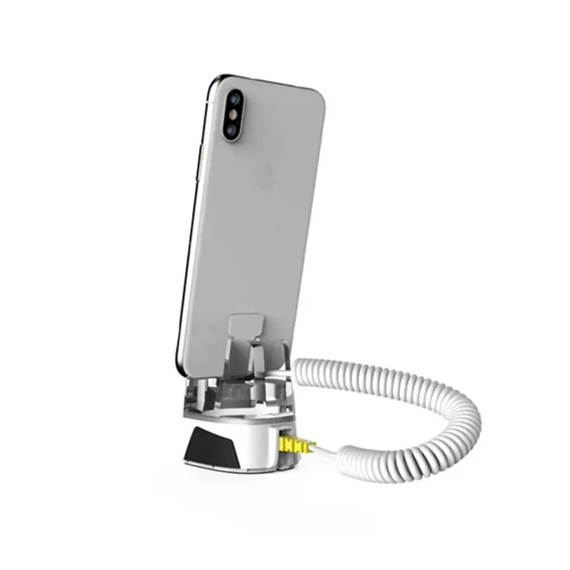Заряжаемый Iphone защитный Стенд мобильный телефон охранная сигнализация сотовый телефон противоугонное устройство дисплей держатель для Apple, huawei - Цвет: White-Black Apple