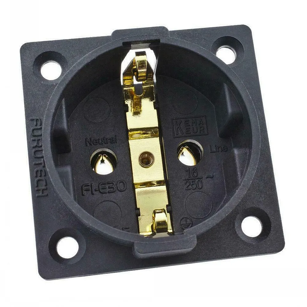 Hi fi чистая медь Schuko Furutech Позолоченные FI E30 Родий переменного тока 250V 16A ЕС разъем IEC