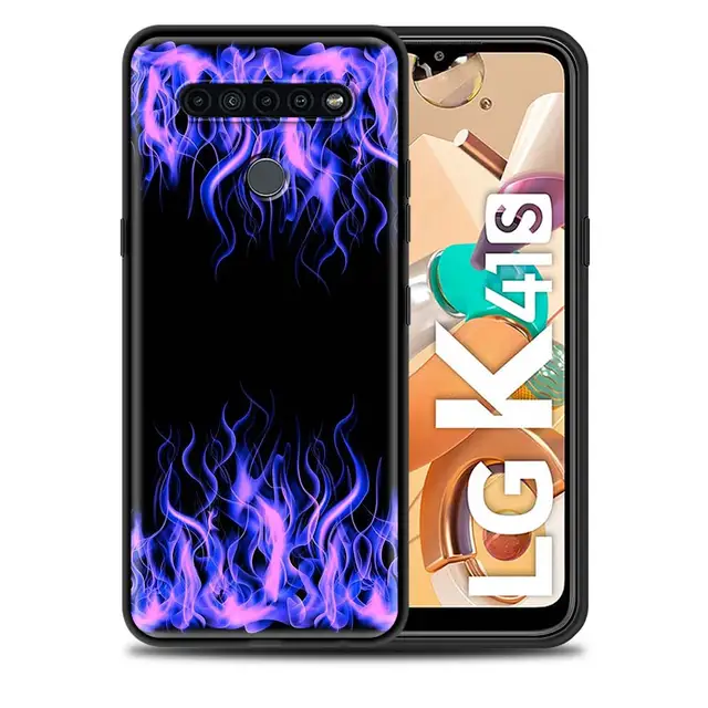 Fashion Flame Pattern Black Case for LG K41s K40s K50s K51s G6 G7 G8 ThinQ K31 K42 K52 K62 K71 Soft Silicone Phone Cover B04