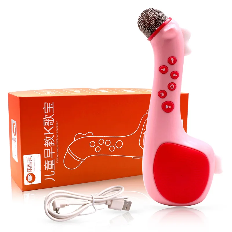 Deer Children Handheld KTV Bluetooth Microphone MP3 Early Education Toy Music Baby Singing Karaoke