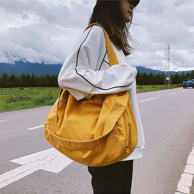 Повседневный школьный рюкзак для женщин, Холщовая Сумка через плечо, Женская вместительная сумка для покупок, дорожная сумка