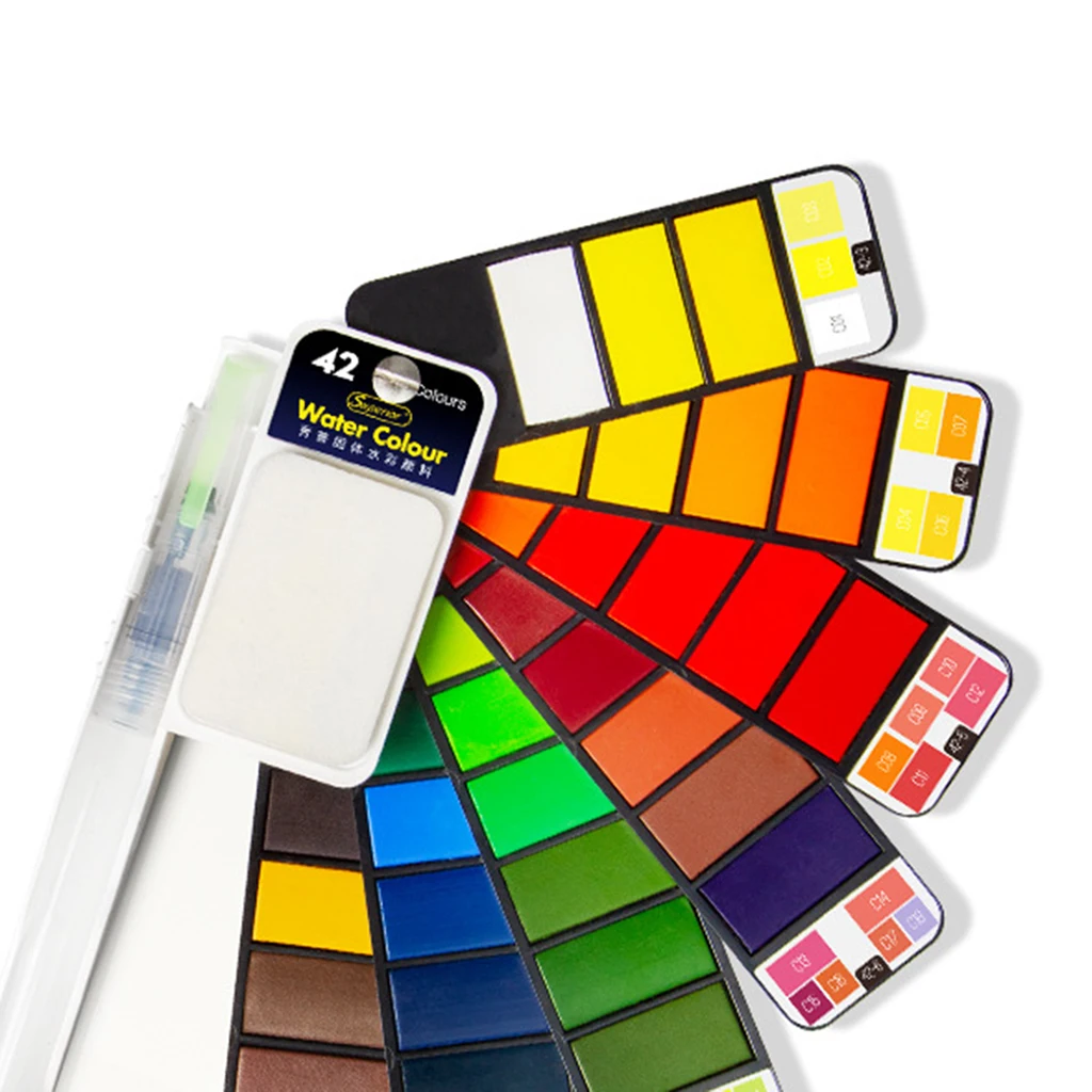 Artists Watercolour Paint Set Portable Pocket Travel Painting Set with Brush