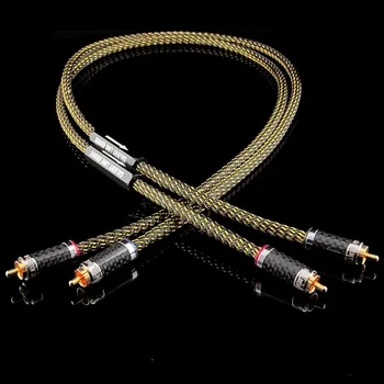 

2pcs Single crystal copper double lotus head 2rca audio cable 3C-2W digital output signal cable