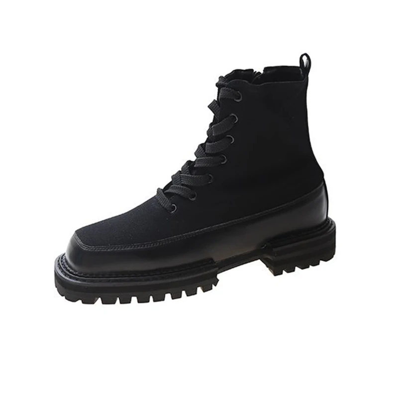 

Winter Women's Motorcycle Booties Boots 2020 New All-match Thick-soled Compound Round Head Non-slip Street Thin Thin Short Boots