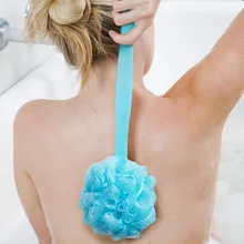 С длинной переливающейся ручкой супер мягкая Задняя щетка для ванной сетчатая губка мяч для ванной многофункциональный большой размер вешать натирание полотенце для ванной Br