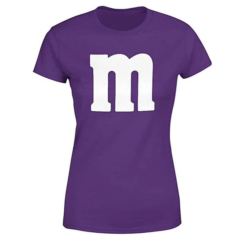 Letter M Halloween Costumes T-Shirt | Funny Cool Graphic Tee Idea | Shirts for Women Ropa Plus Size Mujer 3