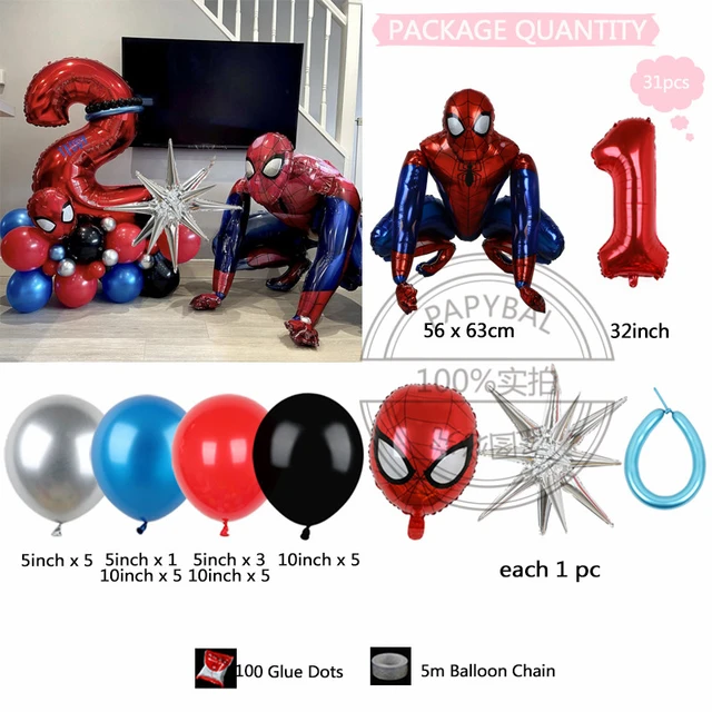 Décorations de super-héros Spiderman pour 3e anniversaire Ballons rouges  numéro 3 32 pouces  Les ballons d'anniversaire Spiderman pour les  décorations de fête prénatale d'anniversaire d'enfants (Spiderman 3e  anniversaire) 