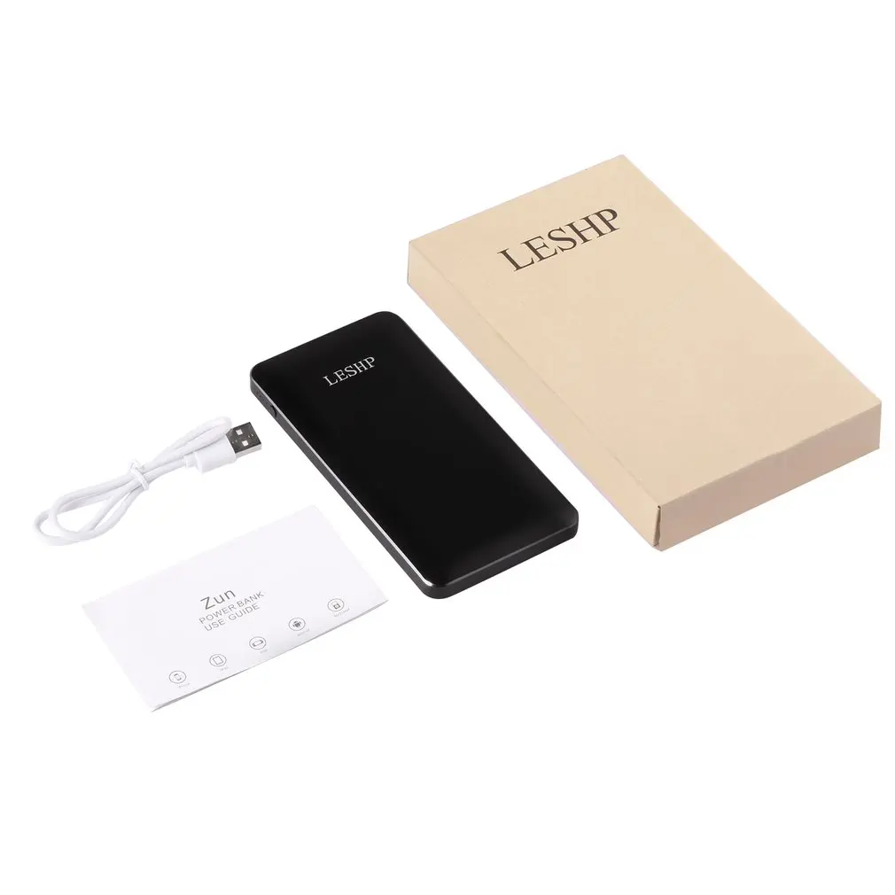 

LESHP Aluminum Alloy Power Bank 3.7V 10000MA 37Wh Universal Portable External Battery Pack Compact Ultra-slim Easy to carry