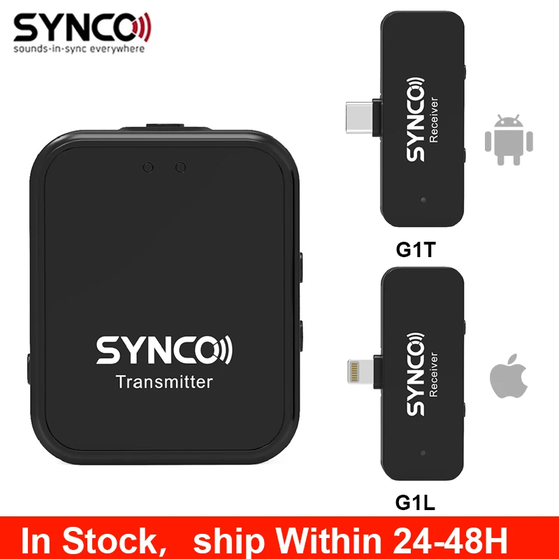 SYNCO G1T/G1L 2.4G Wireless Microphone System Lavalier Lapel for Android iPhone Smartphone Transmitter Receiver Voice Recording