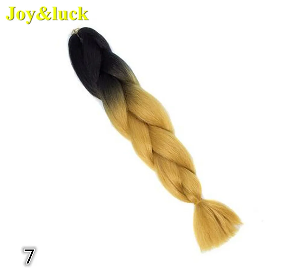 Joy&luck, синтетические косички, наращивание волос, огромные косички, вязанные крючком, косички, волосы, Омбре, розовый, голубой, серый цвет - Цвет: 7