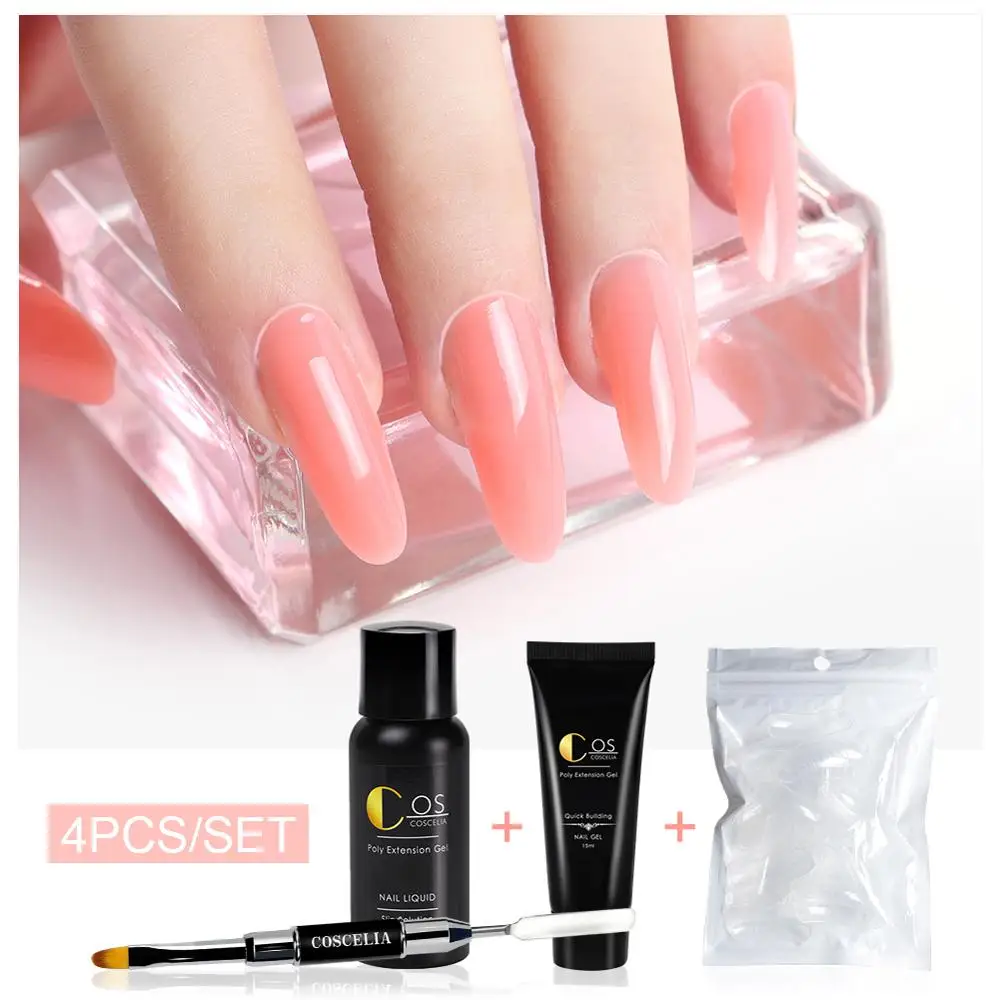 

COSCELIA Poly Gel Kit Nail Builder Gel Varnish Polish Poly Gel Quick Nail Extension Hard Gel Solution Nail Art Set Manicure