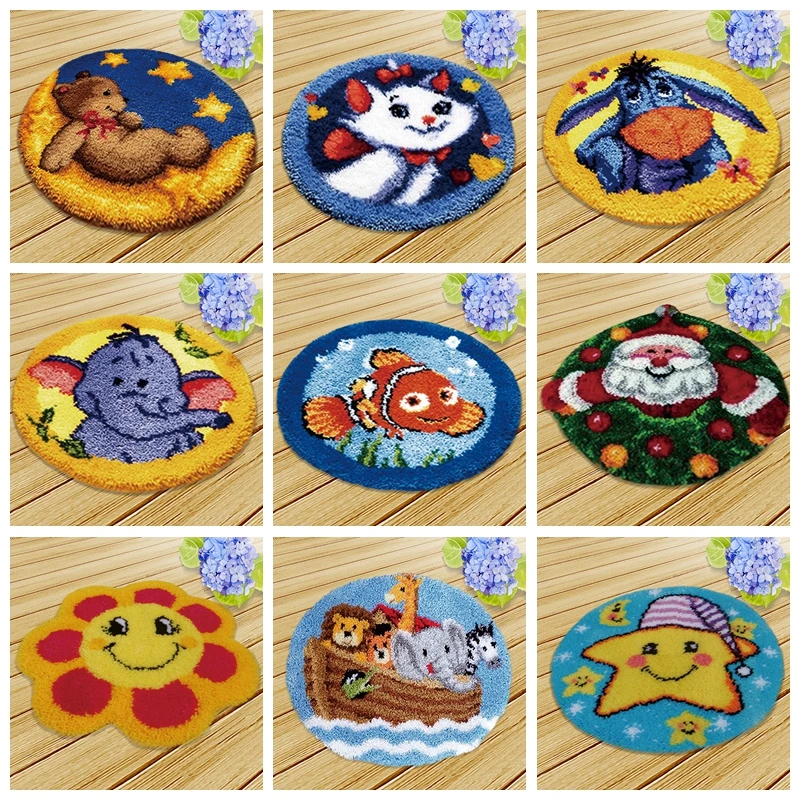 

Latch Hook Diy Kit Cushion Do It Yourself Latch Hook Smyrna Knooppakket Button Cushion Animals Needlework Mat Kit Almofadas Gift