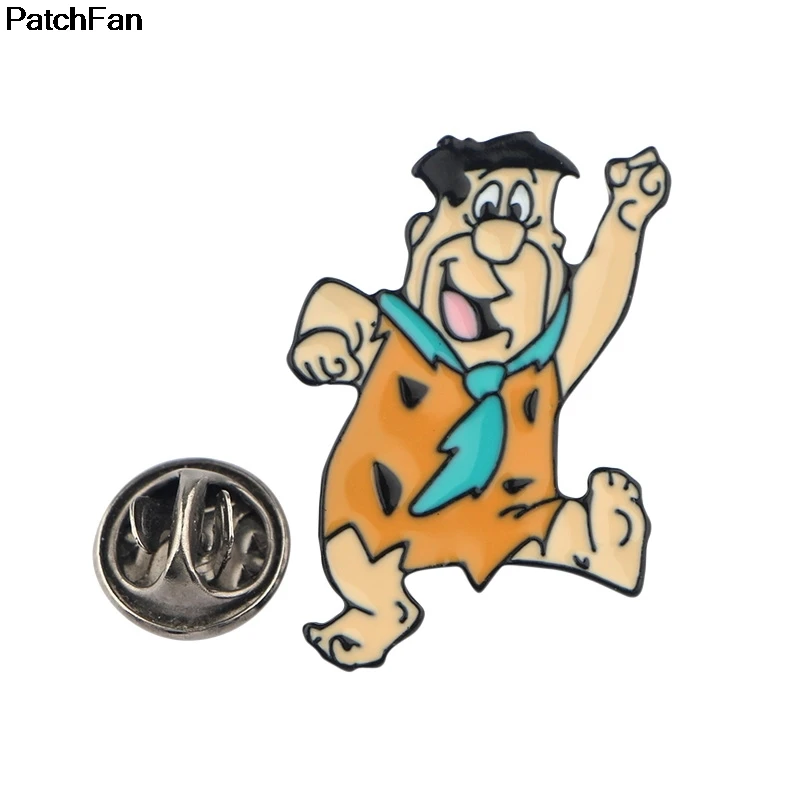 20 шт./лот A2456 патчфан мультфильм Flintstones эмаль булавки броши ювелирные изделия дети девушка рубашка пальто DIY украшения одежды значок