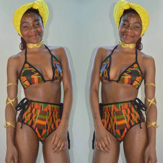 Kachi African Print  High Waisted Bathing Suit - Image 6