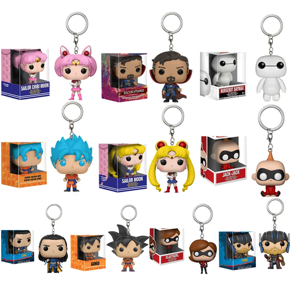 Аниме Локи Джек Гоку Сейлор Саян Карманный Брелок Виниловая фигурка Коллекция