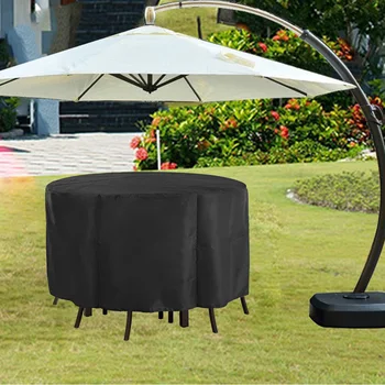 

Outdoor Furniture Table Cover Garden Furniture Waterproof Dust Cover Round Table Chair Rain Covers FAS6
