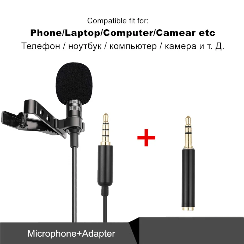 Professionnel Dual Mini Lavalier Microphone For Phone Laptop PC , lapel Microphone For Radio Smartphone Micro karaoke Microfono studio microphone