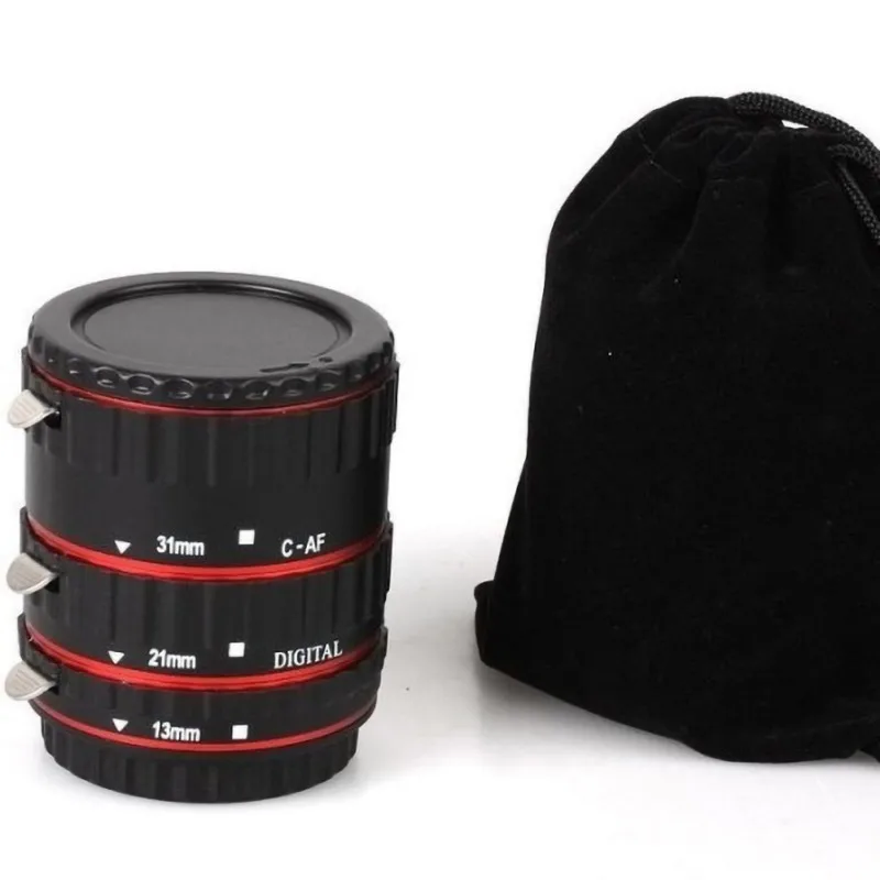 New arrivals Colorful Metal TTL Auto Focus AF Macro Extension Tube Ring for Canon EOS EF EF-S 60D 7D 5D II 550D Red