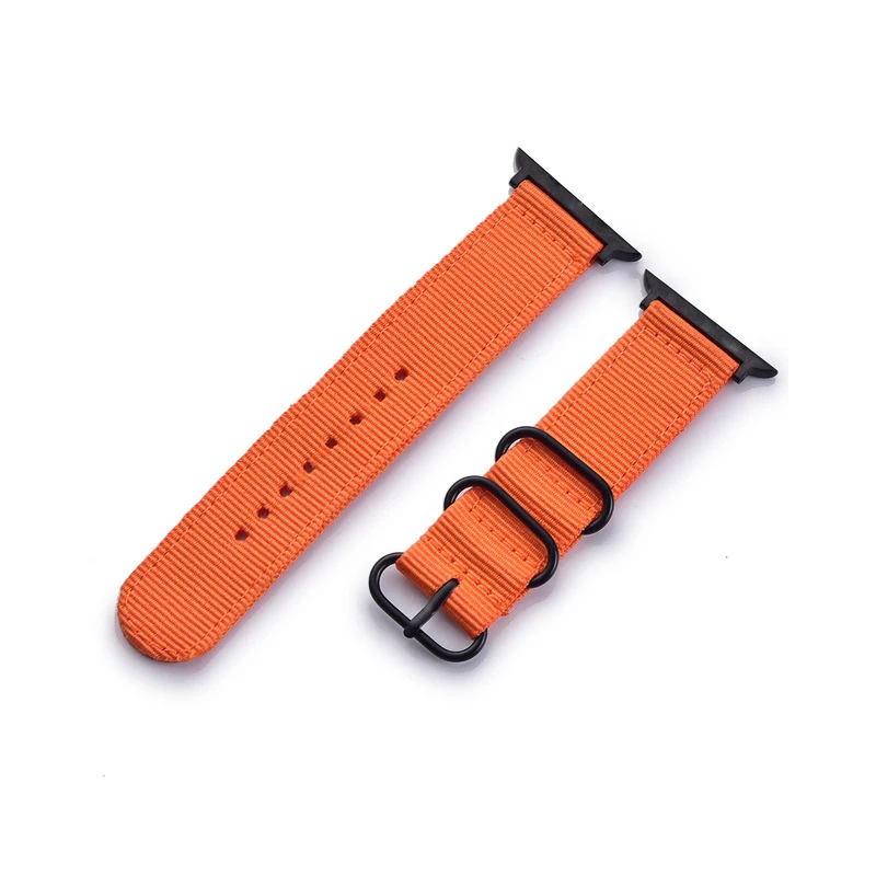 Orange Watchband Нейлоновый ремешок для часов Apple Watch, серия 4, 40 мм, 44 мм, для iWatch 1, 2, 3, ремешок 38 мм, 42 мм, браслет на запястье, спортивный ремешок для улицы - Цвет ремешка: Orange Watchband